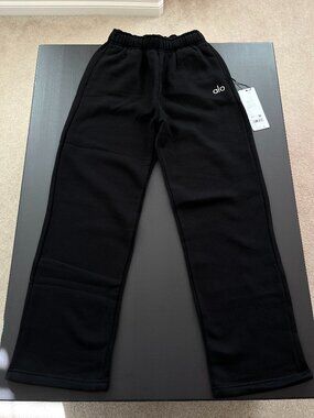 ALO Yoga Accolade Straight Leg Black Sweatpants U5012RG Size XS